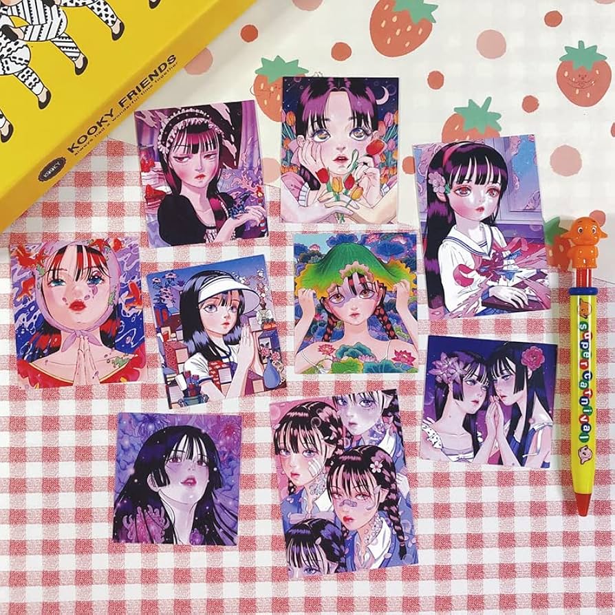 109 憐れなβは恋を知らない　ステッカー　ポストカード　布ステッカー Amazon.co.jp: えはがき 漫画の女の子の装飾カード防水両面イラスト