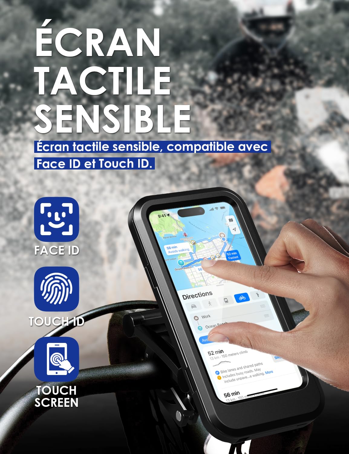 Support porte téléphone Pro pour guidon de vélo (Téléphone 2XL