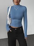 Zeagoo Long Sleeve Mock Neck Tops for Women Slim Fit T Shirts Basic Tee Casual Thermal Shirts