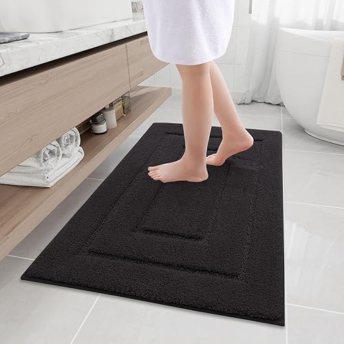 Miniatura 31 de Buganda Alfombras de baño, 24" x 16", Alfombras de baño de microfibra suaves y absorbentes, Alfombra de ducha esponjosa antideslizante, Alfombras de