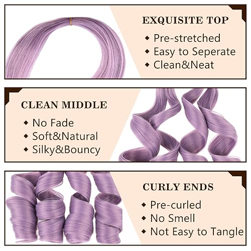 Miniatura 3 de COOKOO 9 trenzas francesas de 22 pulgadas, 9 unidades, cabello largo y rizado, suelto, ondulado, trenzado, preestirado, rizos españoles, cabello