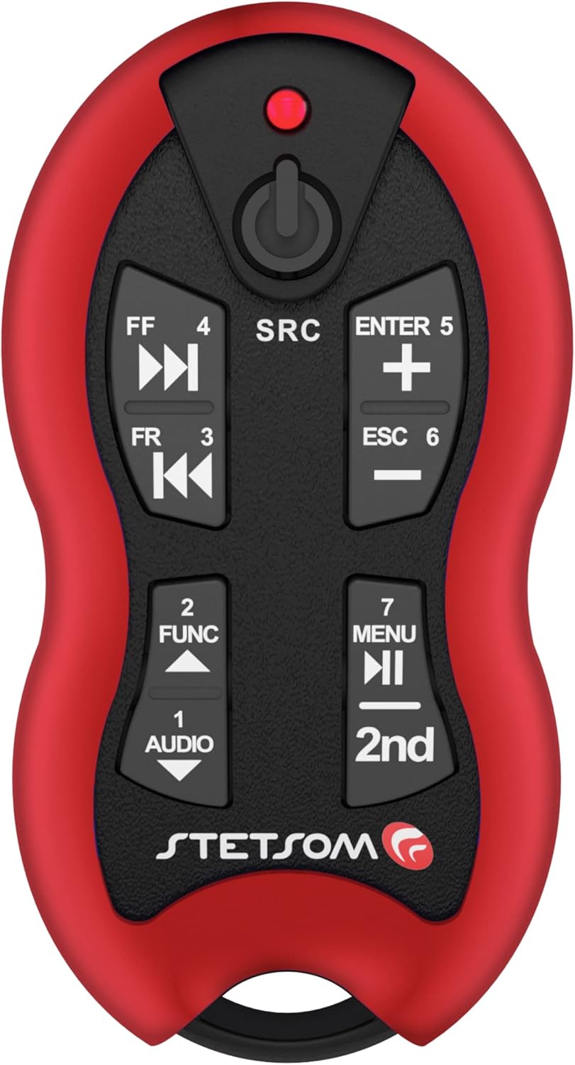 Stetsom SX2 – Universal Remote Control, Infrared, Long Range (1640 ft), 16 Functions, Learning Mode, Compatible with Car Audio Head Units, Home Devices and Video Equipment