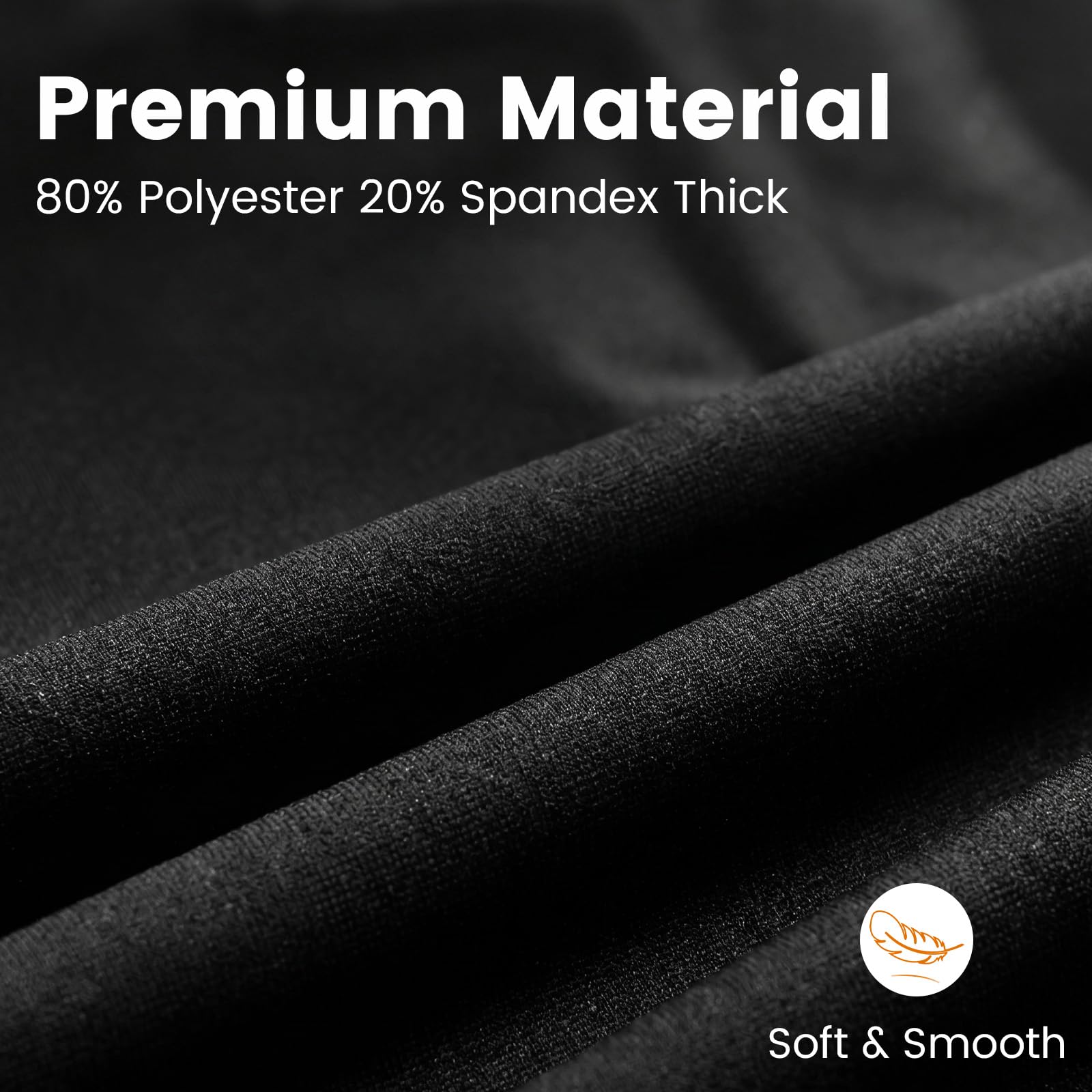 FAVE Lot de 6 Nappes Extensibles Noir pour Table Rectangulaire 183 cm