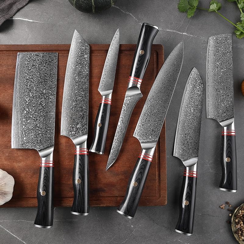 Set de Cuchillos Cocina 7 Piezas Acero Damasco miniatura 7