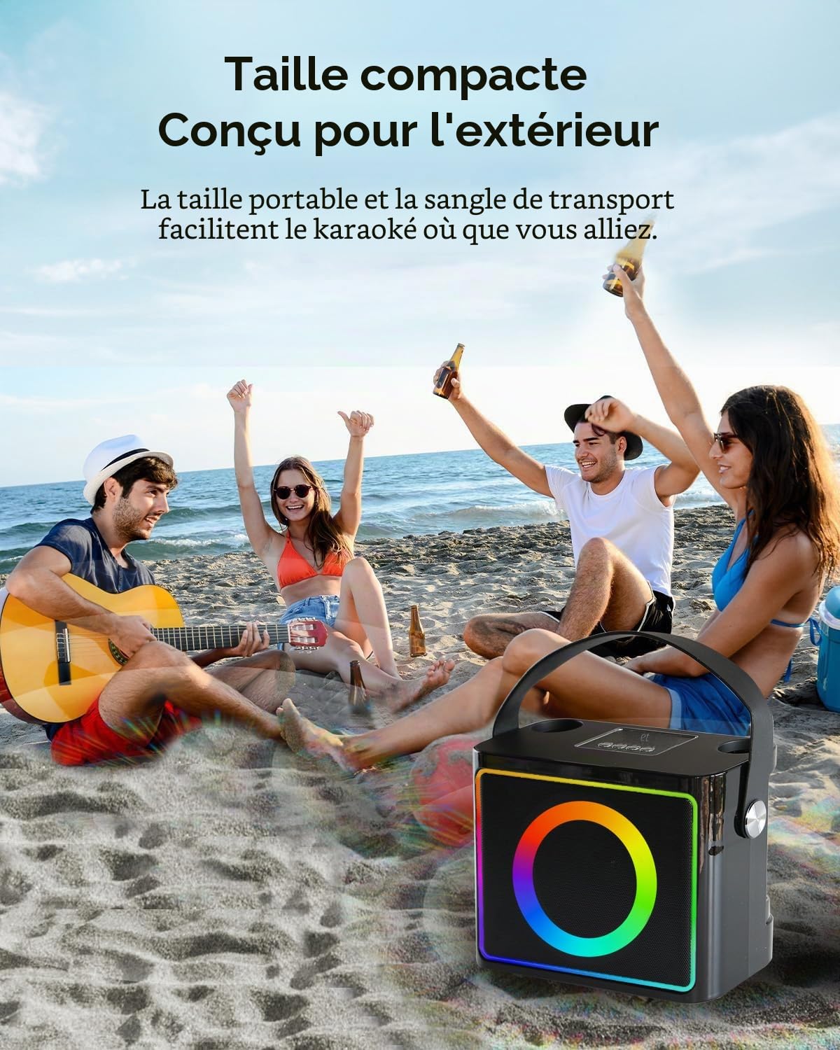 Karaoke Adulte, Enceinte Karaoke 2 Micro sans Fil, Kit Karaoke Complet
