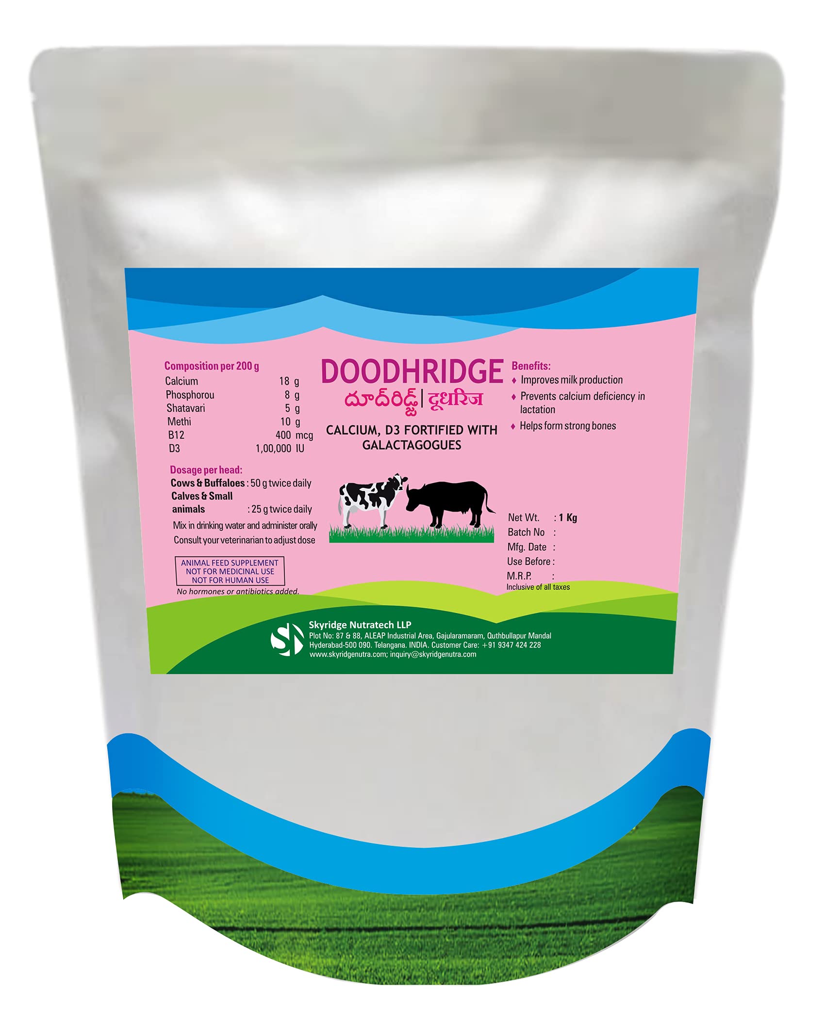 SKYRIDGE DOODHRIDGE Cattle Feed Supplements, Vtamin Supplements B2, D3, Calcium, Phosphorus & Shatavari - 1 KG (DOODHRIDGE) (B09HP1DS4Z) Amazon Price History, Amazon Price Tracker