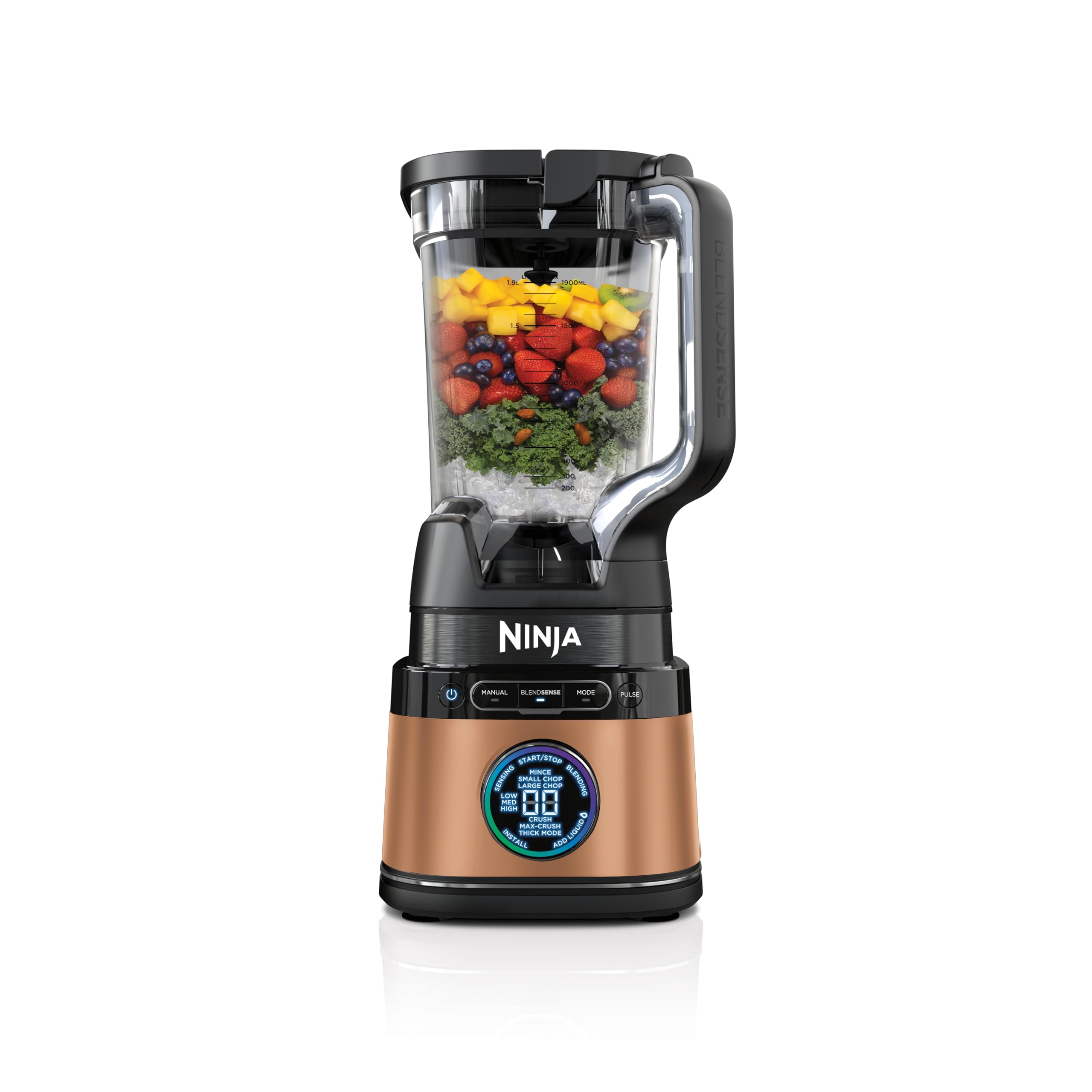 NINJA2-in-1 Detect Power Blender Pro & Single Serve, 1200W Blender With Jug, & 2x Single Serve Cups, Blend Smoothies, Chop Vegetables & Mix Frozen Drinks, Black/Copper, TB301UKCP