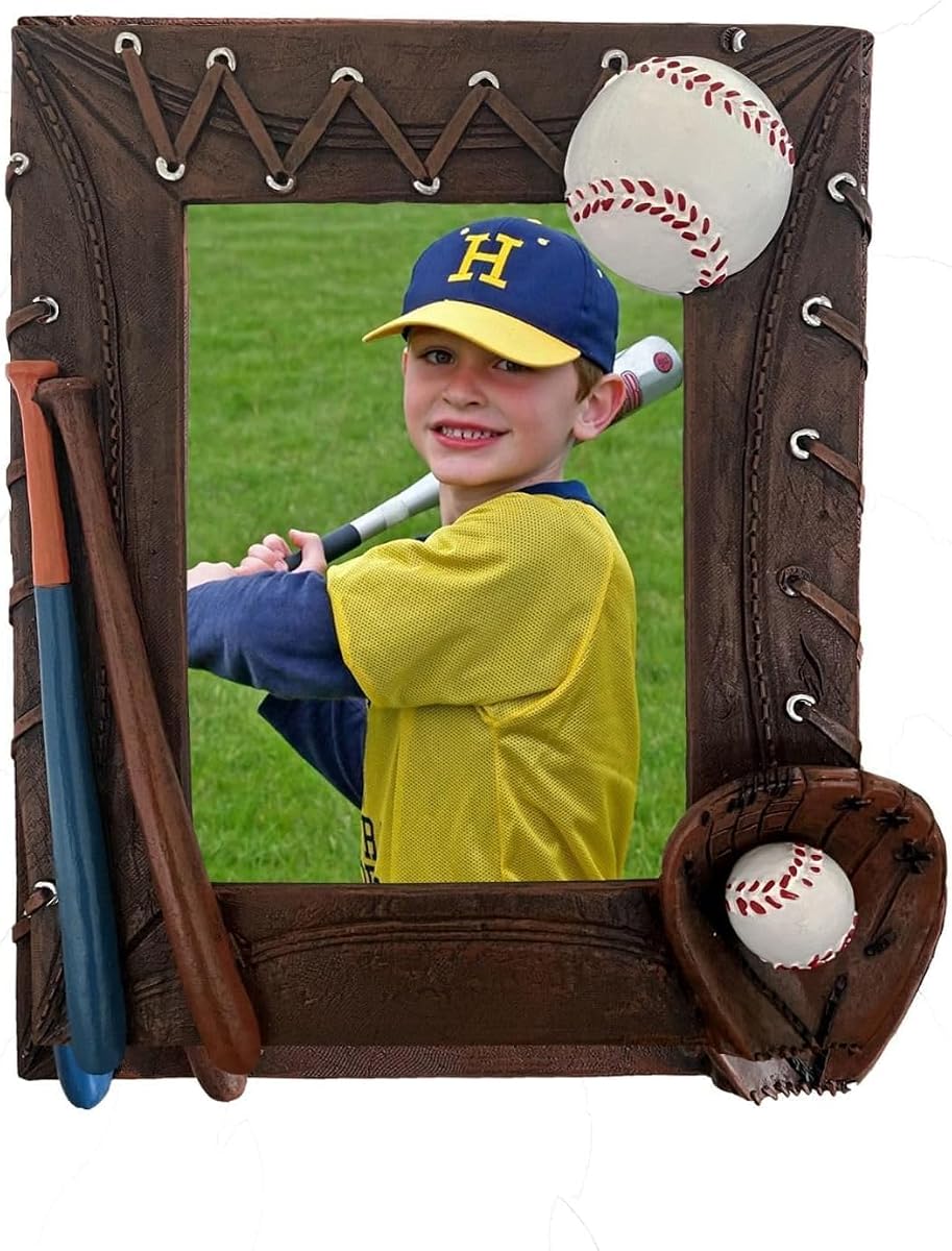 Marco de fotos de béisbol Marco de fotos de resina 3D hecho a mano regalo de entrenador para papá, mamá, tía, hermanas, hombres, mujeres, atletas, entrenadores, equipo - Marco de fotos de béisbol (béisbol de 4 x 6 pulgadas de vidrio HD)