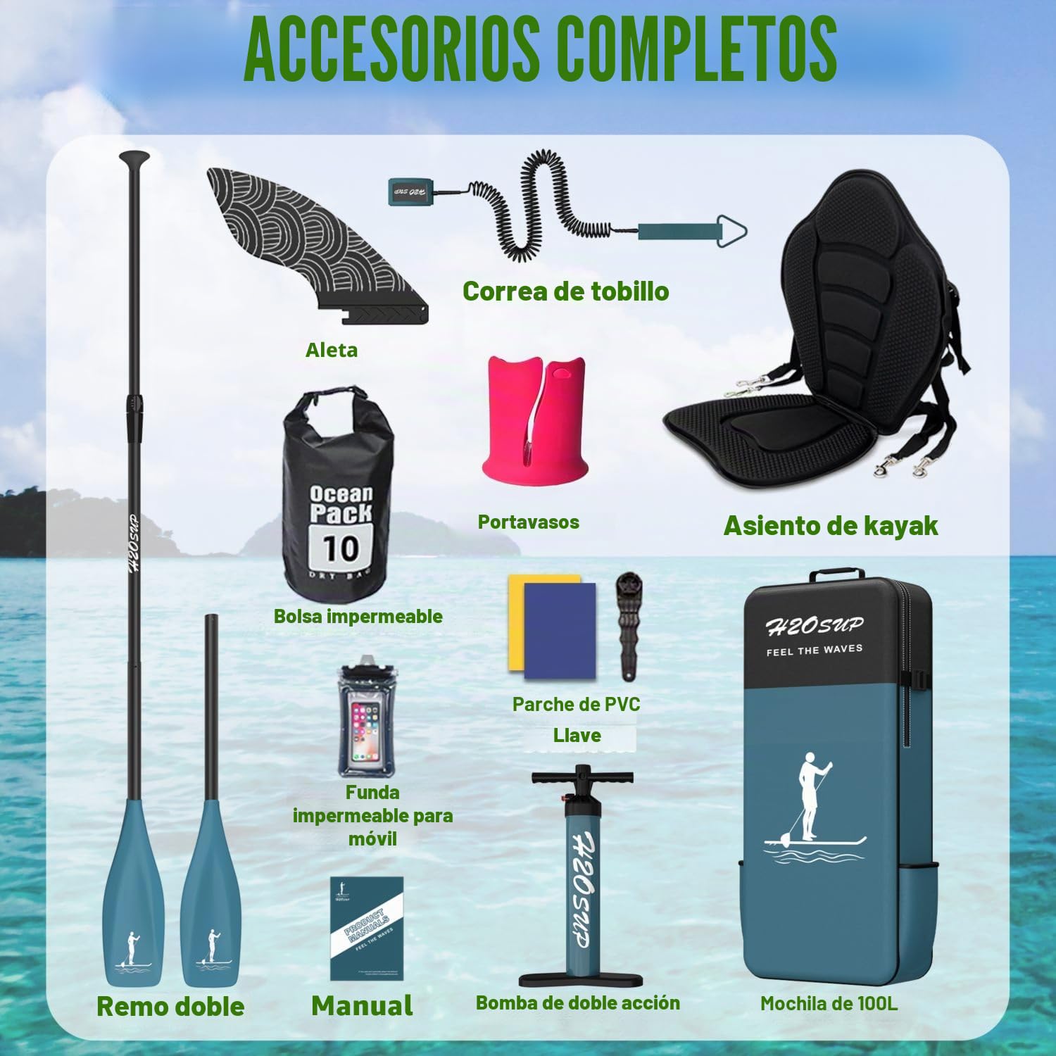 Tablas de remo inflables, extra anchas para principiantes, tabla de surf de pie súper estable con accesorios de primera calidad, 15 anillos en D, 5 asas, soporte de cámara, jóvenes y adultos