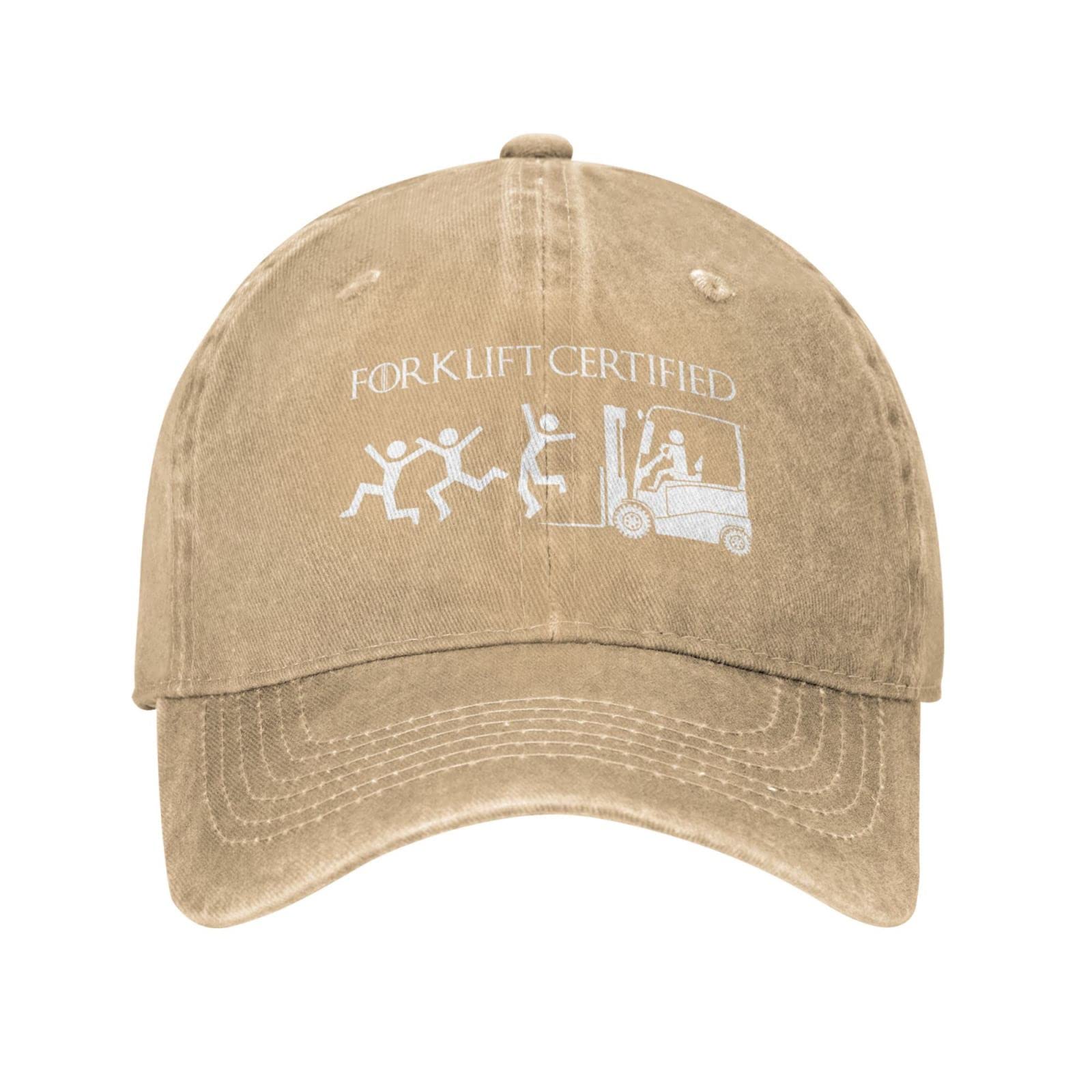Kwqdozf Unisex Natural Funny Cap Forklift Certified Cap For Men Baseball Caps Vintage Hat