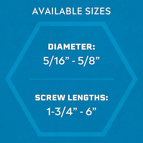 Miniatura 7 de Tapcon + Anclajes de hormigón de cabeza hexagonal de alta resistencia de 12 x 3 pulgadas, 10 unidades, revestimiento climático azul resistente a la