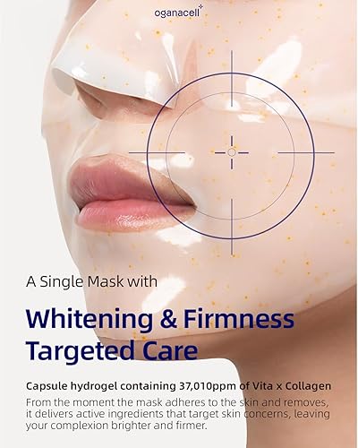 Miniatura 5 de Vita Gel Hydro Mascarilla facial 5 unidades, brillo brillante y tono de piel uniforme, mascarilla de gel coreano con vitamina C+E, hidratante para