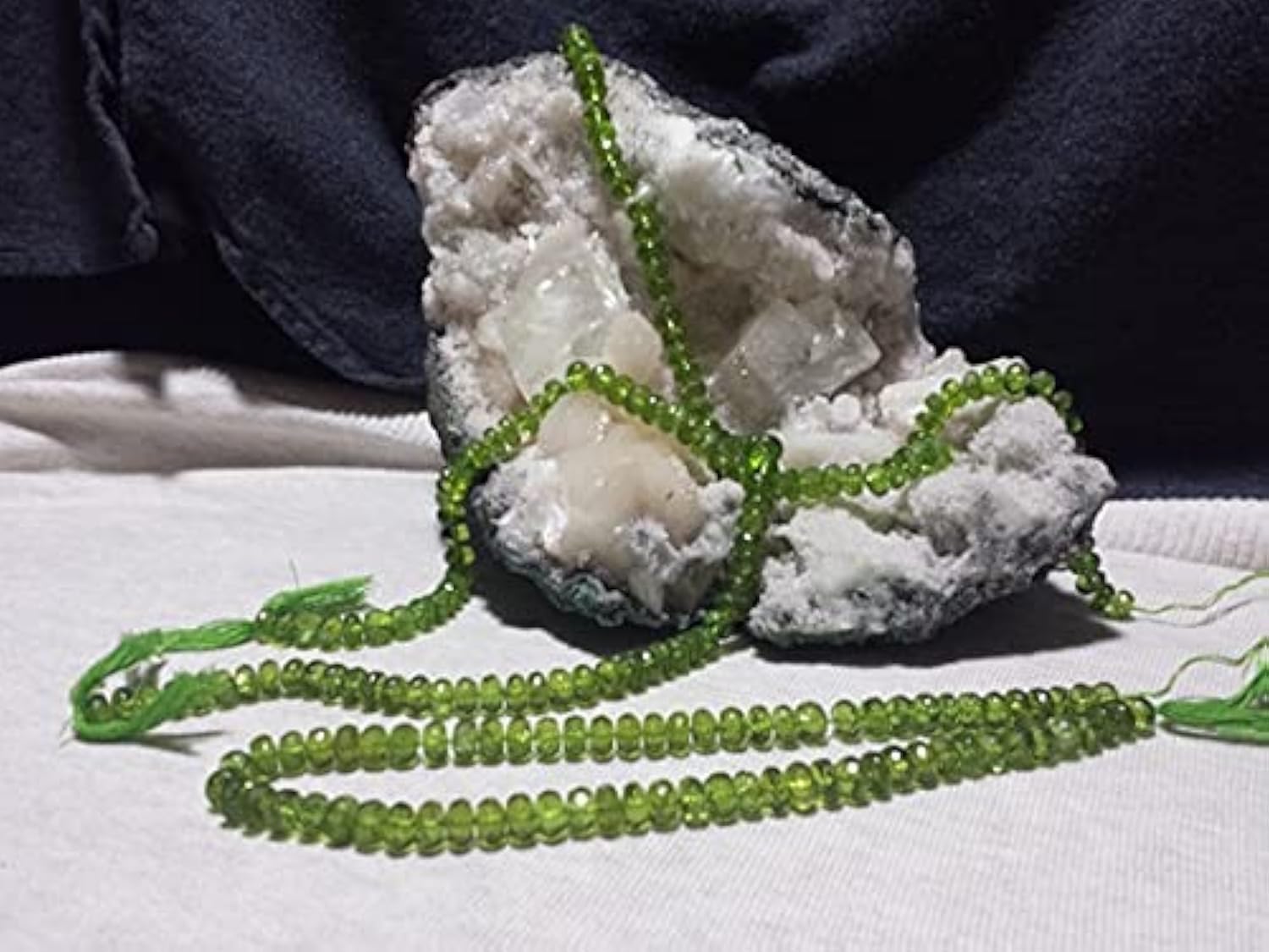 Péridot naturel en perles rondelles facettées 8mm pour la création de bijoux en pierre verte