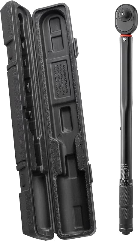 Chave de Torque Shewtme com Catraca Reversível, Acionamento de 12,7 mm (1/2 pol.), Faixa de 28 a 210 N·m, Escala Dupla, Preta