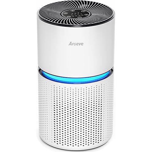 AROEVE Air Purifiers for Home Large Room Coverage Up to 1095 Sq.Ft Air Cleaner Impressive Filtration Remove Dust, Pet Dander for Office, Bedroom, MK03- White