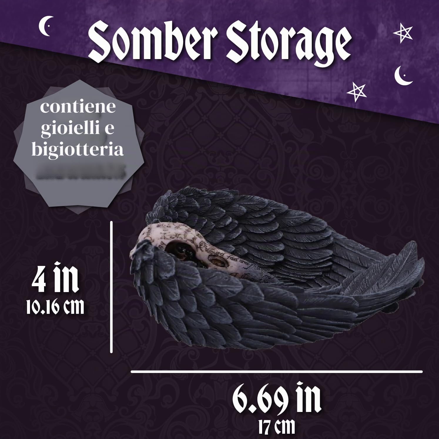 Nemesis Now Edgar's Raven Non Specificato Articoli Decorativi nero/beige poliresina