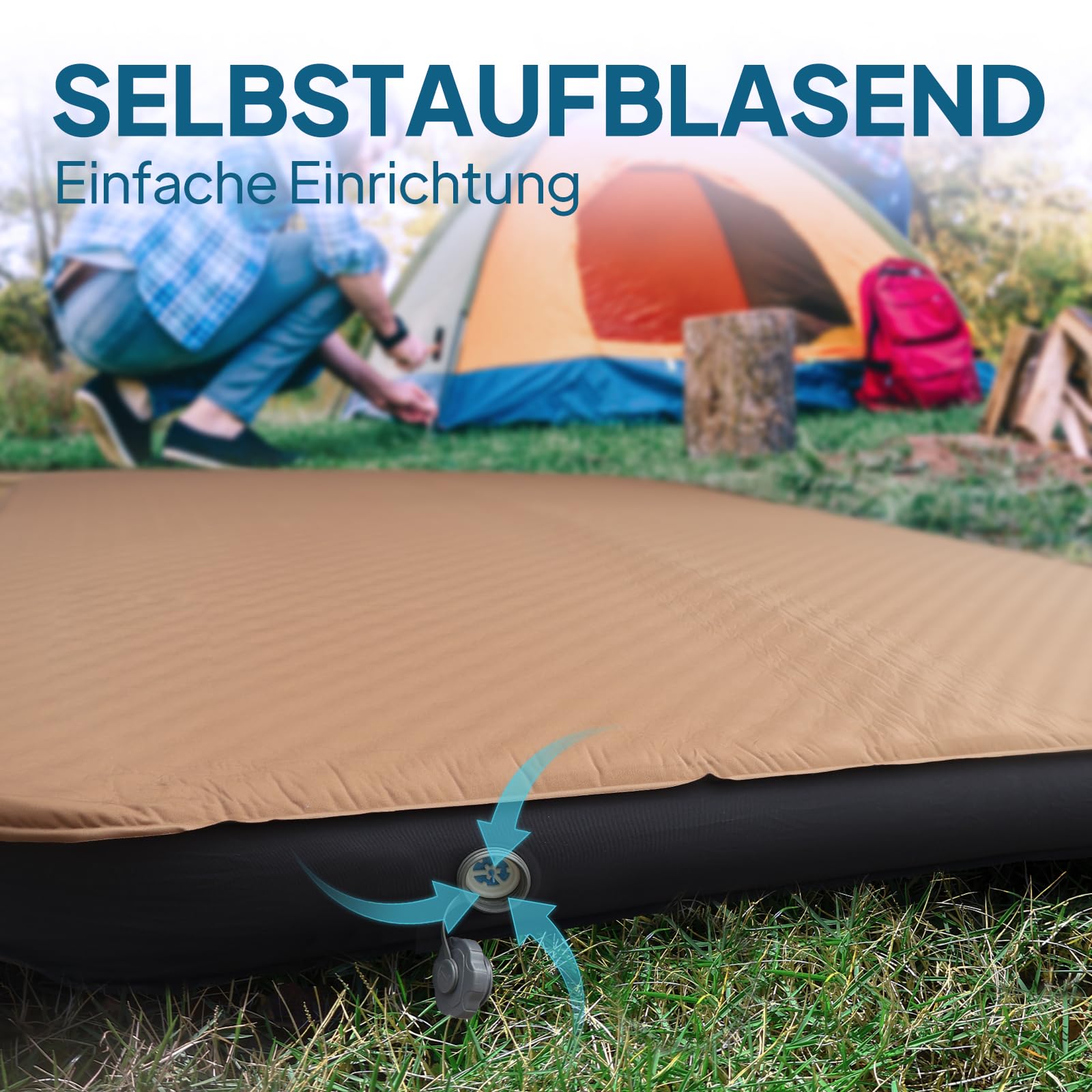Lost Horizon Option3 selbstaufblasende Campingmatratze, 190x96x11cm | Luft-Schaum-Komfort, Einstellbare Härte, R-Wert 13, Ganzjährig