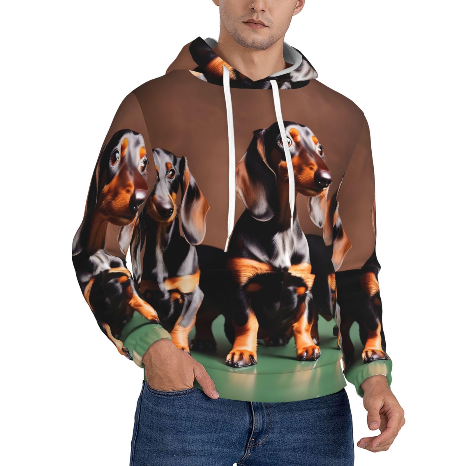 Sweat à capuche teckel pour homme EdWal en polyester avec poche - 8