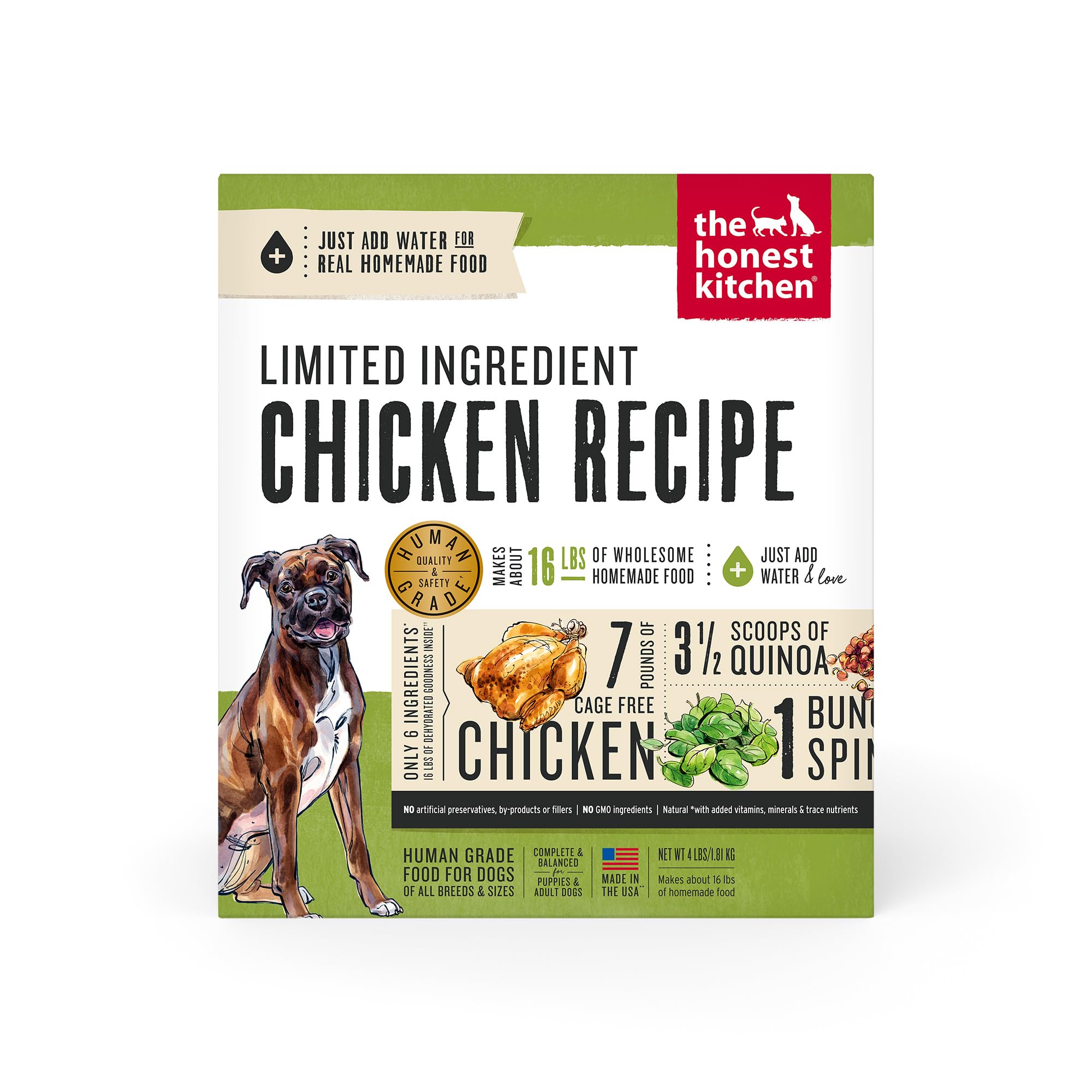 The Honest Kitchen Dehydrated Limited Ingredient Chicken Dog Food, 4 lb Box