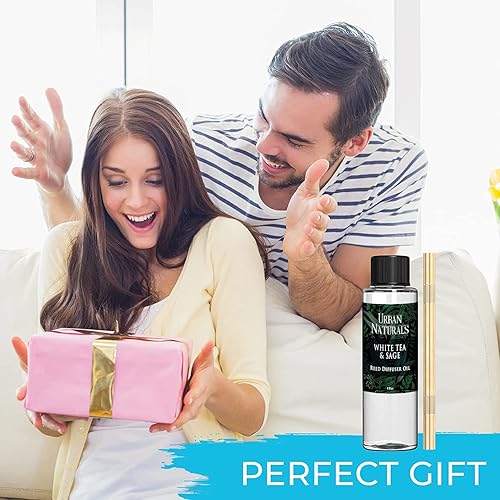 Miniatura 212 de Urban Naturals Reed Diffuser Oil Refill Ocean Mist Sea Salt with Salt Spray, Violet Leaf, Sea Grass, Driftwood 8 oz + Free Reed Sticks, Made in The