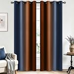 Limay Blue and Greyish White Ombre 100% Blackout Curtains 84 Inches Long, Room Darkening Thermal Insulated Grommet Curtains for Bedroom/Living Room, 2 Panels, 52x84 inches Length
