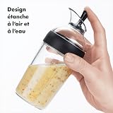 OXO Good Grips – Shaker à vinaigrette compact - Shaker pour sauce salade - Bouteille transparente - noir - 4