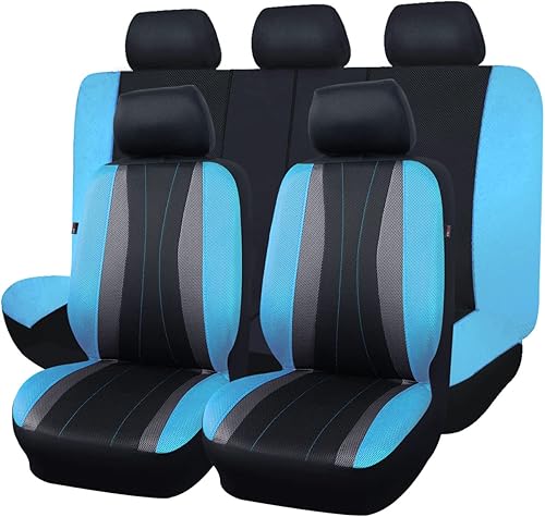 Flying Banner - Juego completo de fundas para asiento de automóvil, malla transpirable para hombre y mujer, compatible con bolsa de aire, asiento
