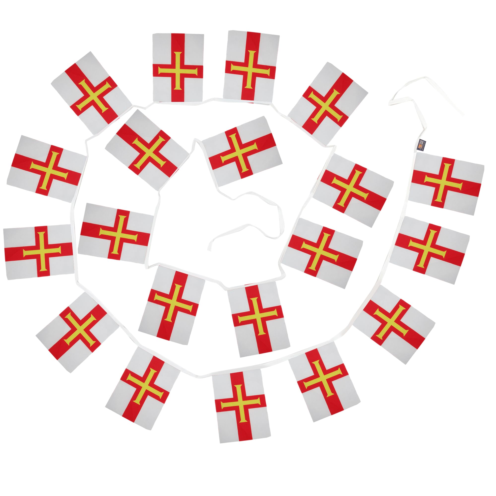 AZ FLAG Guernsey Bunting Flag, 20 Ft Garland with 20 Small British Flags 8'' x 6'', 100% Polyester String Pennant, 6 meters — view 6