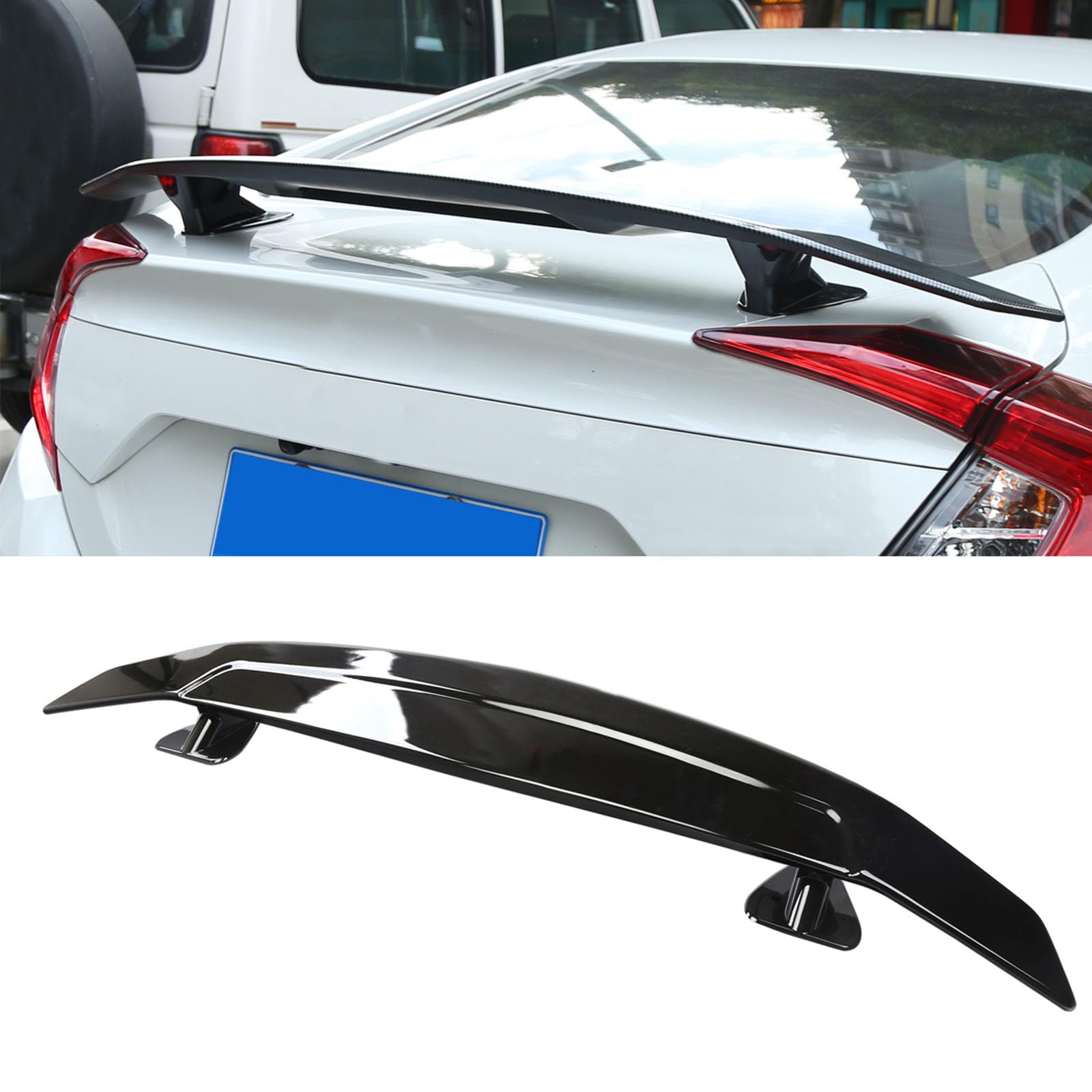 Rear Trunk Spoiler Wing, Compatible with Bao Jun 630 GP51 GP52 2013 2014 2015 2016, Car Trunk Spoiler Lip Kit Tail Fin Refit Spoiler Car Accessories,Gloss Black