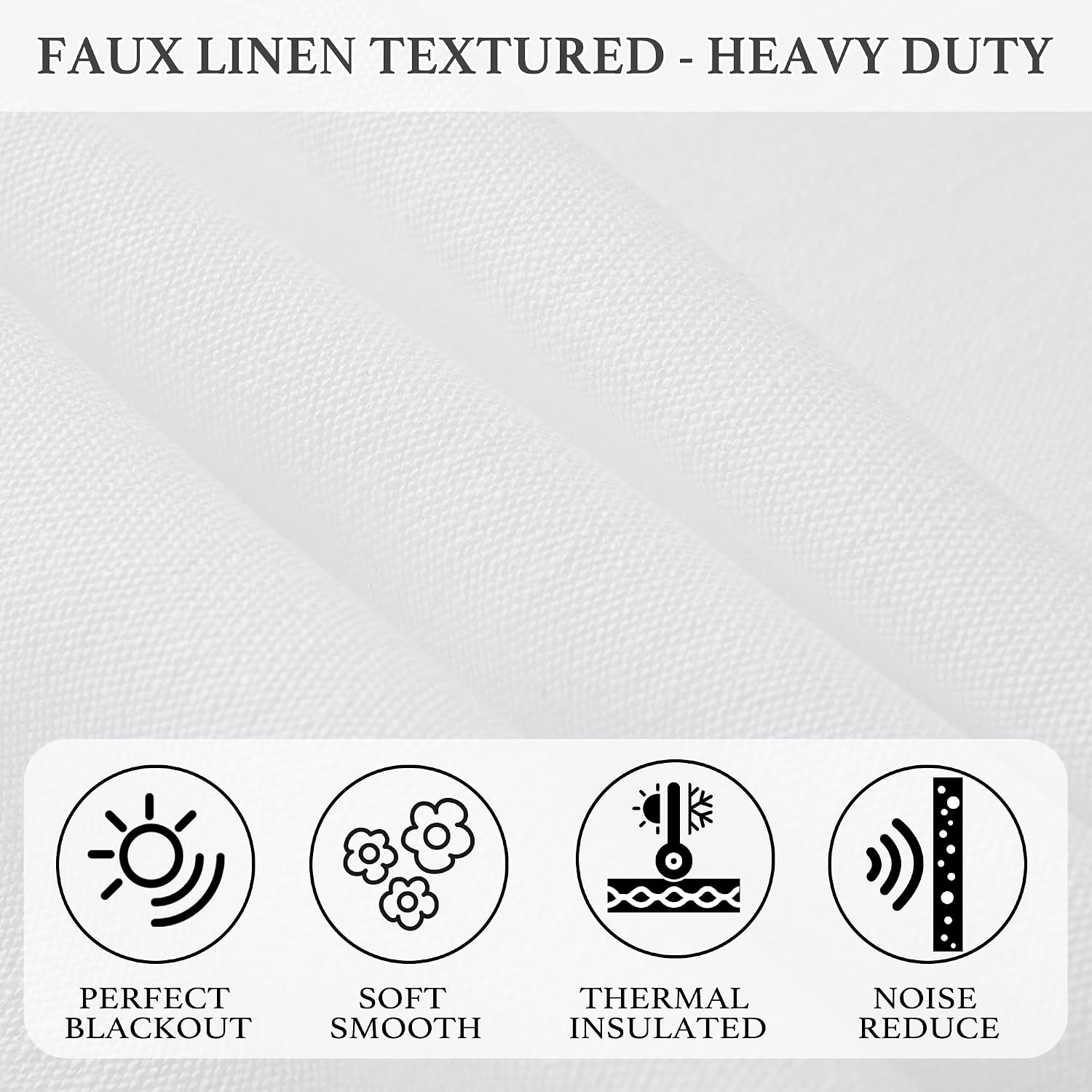 KGORGE White Faux Linen Curtains 96 inches Long, Pinch Pleated Thick Linen Weave Drapes Blackout Thermal Insulated Window Treatments for Bedroom Home Office, W 52 x L 96 inch, 2 Panels Set