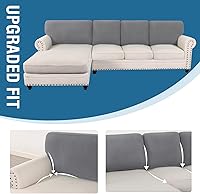 Vista 98 de H.VERSAILTEX 2025 New Sectional Couch Covers 8 Pieces Stretch Sofa Covers for Sectional Sofa Set Separate L Shaped Couch Cover for Both Left/Right