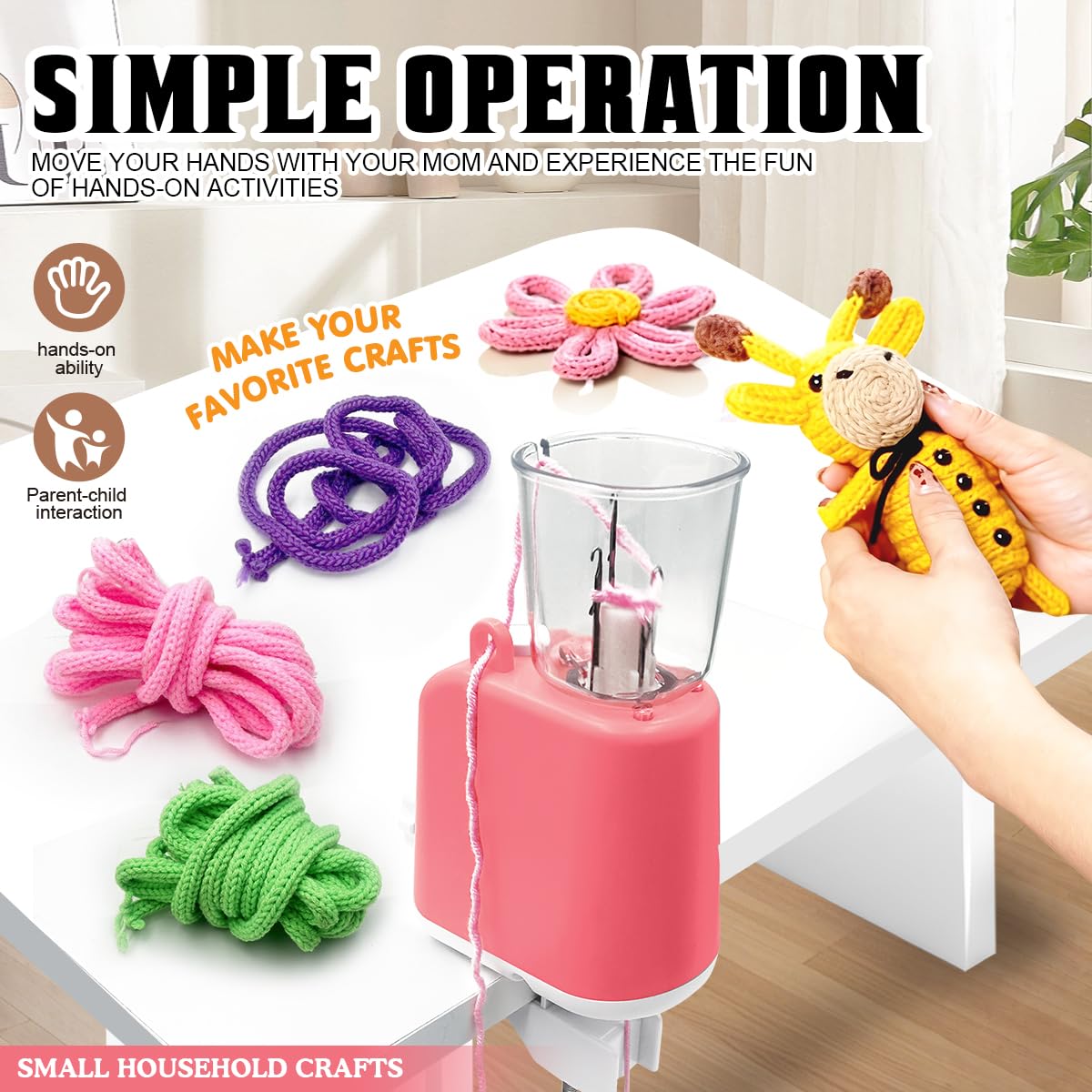 Macchina per maglieria elettrica, molto efficiente, produzione automatica di tubi per maglieria, telaio per cordoncino decorativo, macchina per uncinetto fai da te per adulti e bambini, facile da