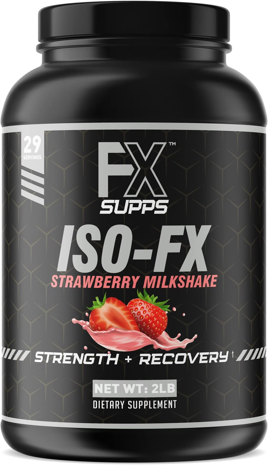 FX SUPPS ISO-FX 100% Isolate Whey Protein Powder (Strawberry) Ideal Post Workout Recovery Supplement with Complex BCAA & EAA Blend for Men and Women, Supports Muscle Recovery and Growth, 2.0 Pound