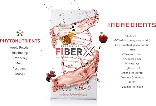 Miniatura 2 de Renatar Fiber X Natural High Fiber Prebiótico Phytonutrient Colon Cleanse (3 cajas x7 bolsitas)