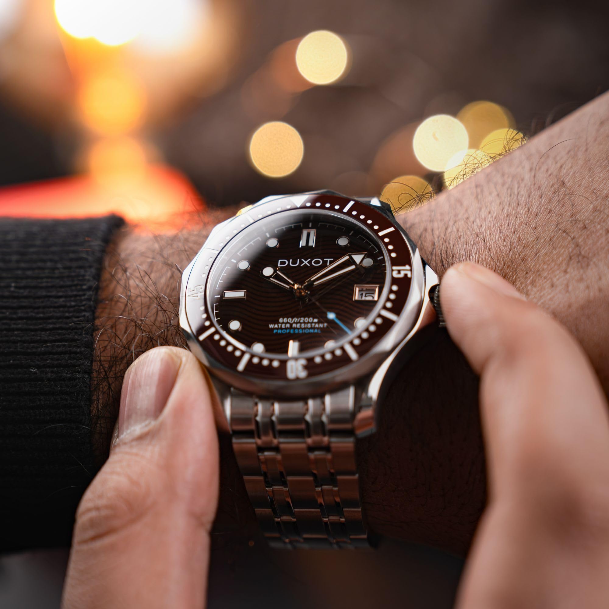 DUXOT Henri Diver Automatikuhr für Herren, 41 mm, mit massivem Edelstahlarmband, DX-2060