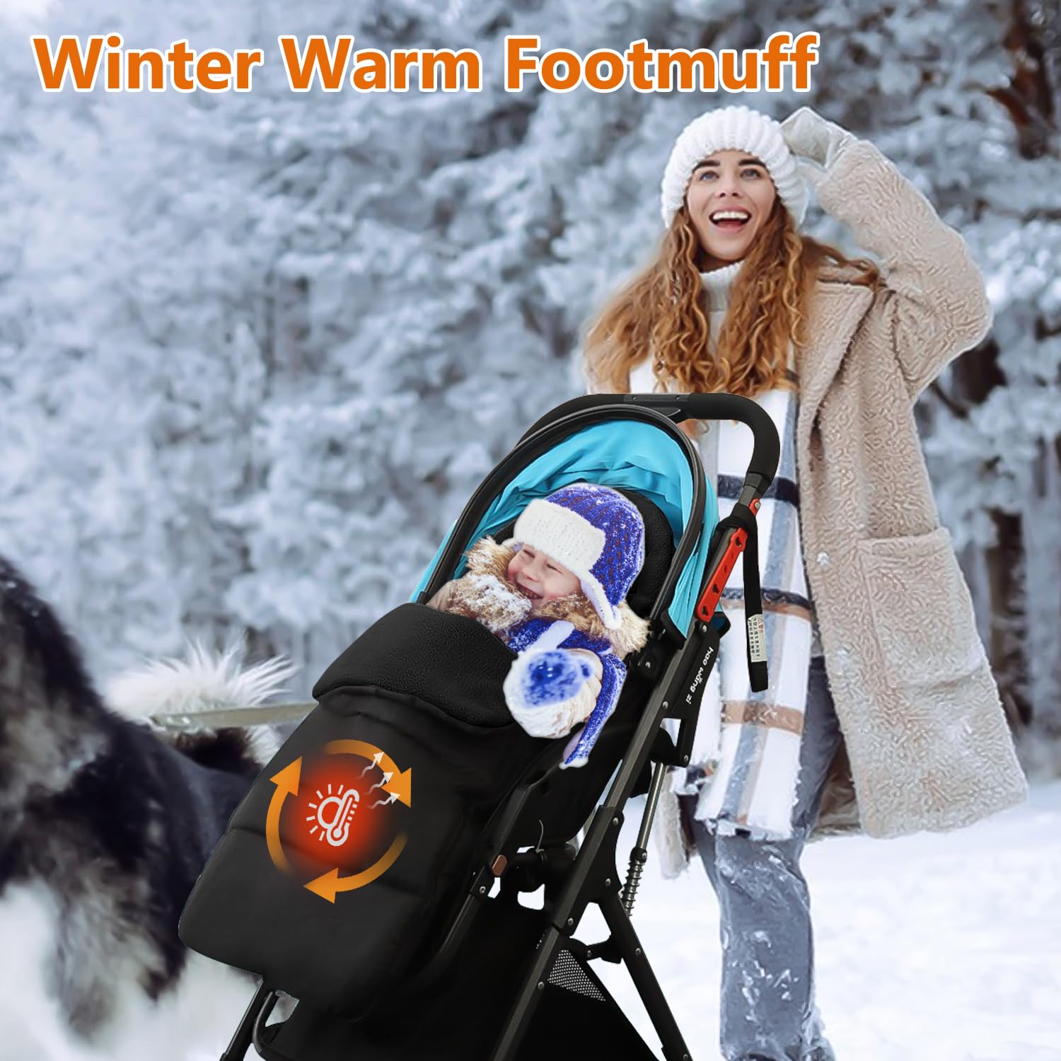 Universal Pushchair Footmuff Winter Warm Baby Stroller Cosy Toes Fleece Pram Liner Cushion Insert Infant Toddler Bunting Muff Outdoor Windproof Waterproof Buggy Foot Leg Cover Blanket Sleeping Bag - Image 2