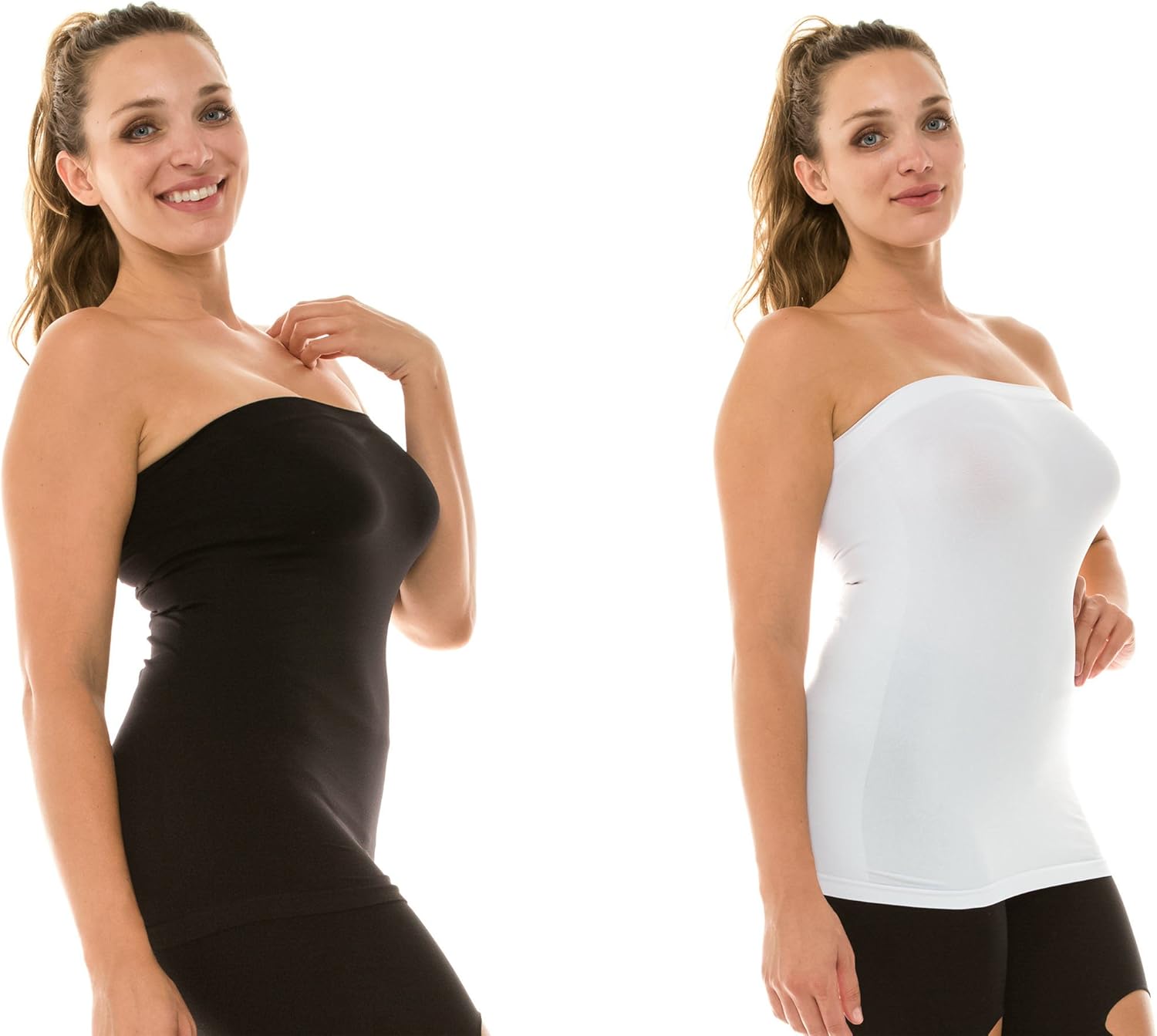 Kurve Plus Size The Excellent Stretch Long Bandeau Tube Top (L/XL, XL/XXL) -Made in USA-