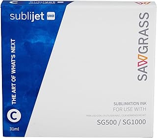 Sawgrass SubliJet UHD Sublimation Ink Cartridge - Cyan - High-Performance Ink SG500 SG1000 Sublimation Printers - Long-Lasting, High-Viscosity Gel Ink for Vibrant, Crisp Prints