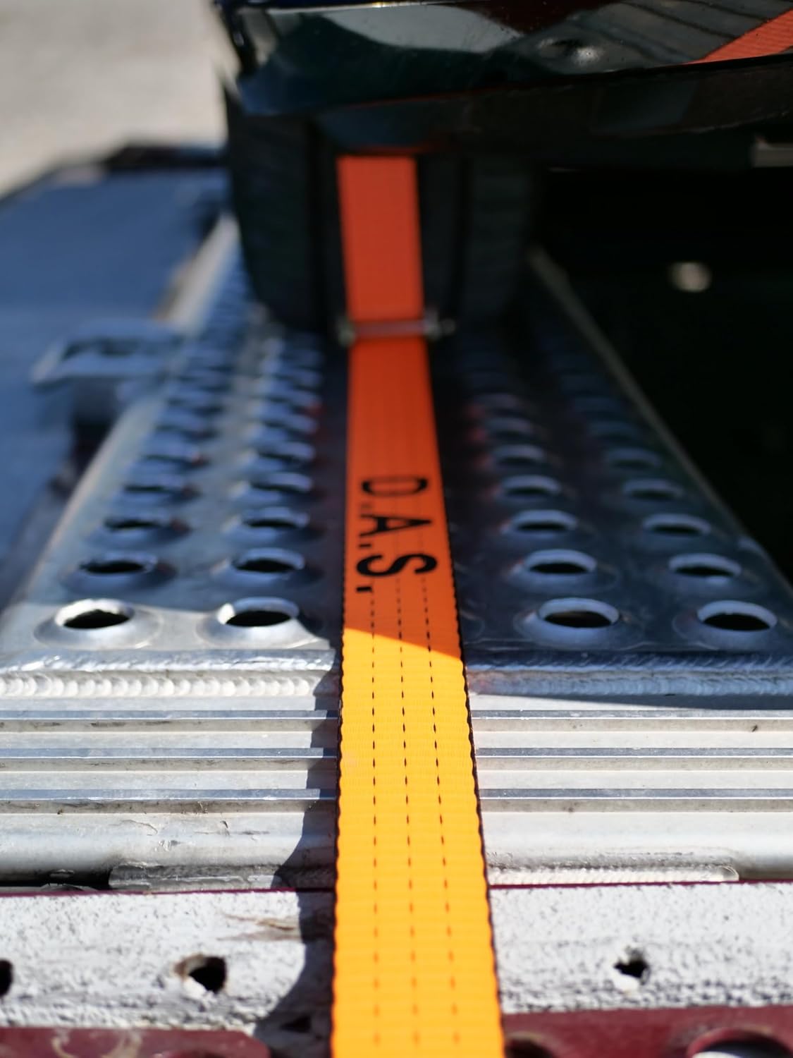 D.A.S. Car Hauler Straps - 3333lb Load Limit, Set of 4 Wheel Tie Down Straps for Car, Truck, and UTV Transport, Secure Car Tie Dow, Three Cleat Design | Orange Color