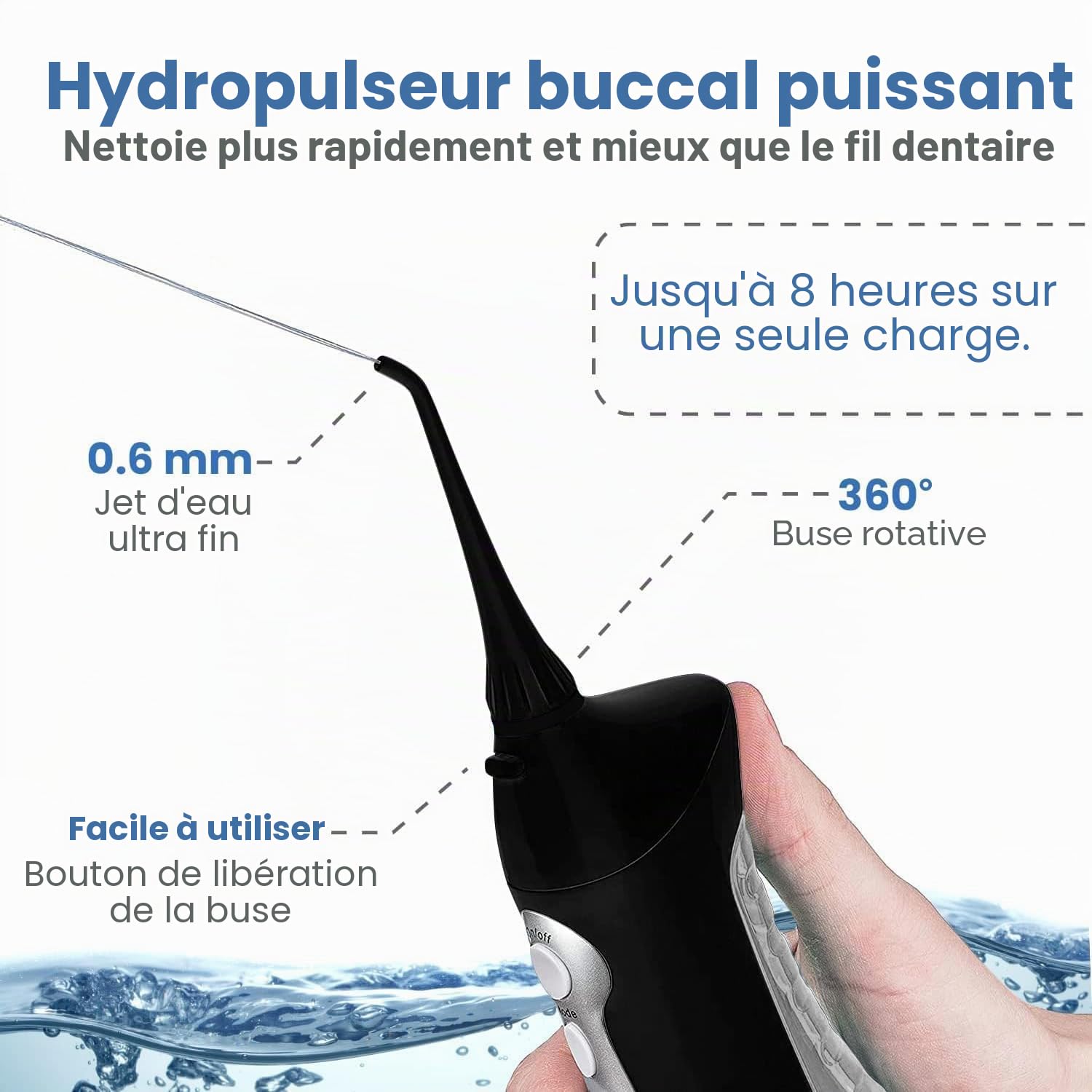 AquaSonic Home Dental Center Brosse à dents électrique rechargeable et hydropulseur intelligent – Système complet de soins bucco-dentaires familiaux – 10 accessoires et embouts inclus – Différents