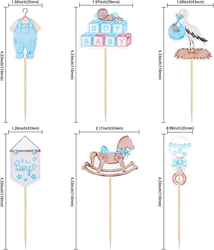 Miniatura 2 de Gyufise 36 piezas Oh Baby Cupcake Toppers Chupper Nube Luna Estrella Baby Boy Cupcake Picks Swan Baby Shower It's a Boy Cake Decoraciones para Baby