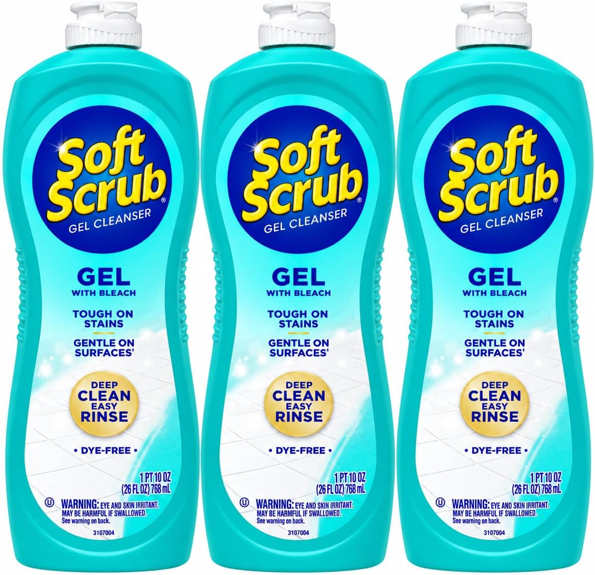 Soft Scrub Soft Scrub Gel Cleanser with Bleach - 28.6 oz (3 Pack)