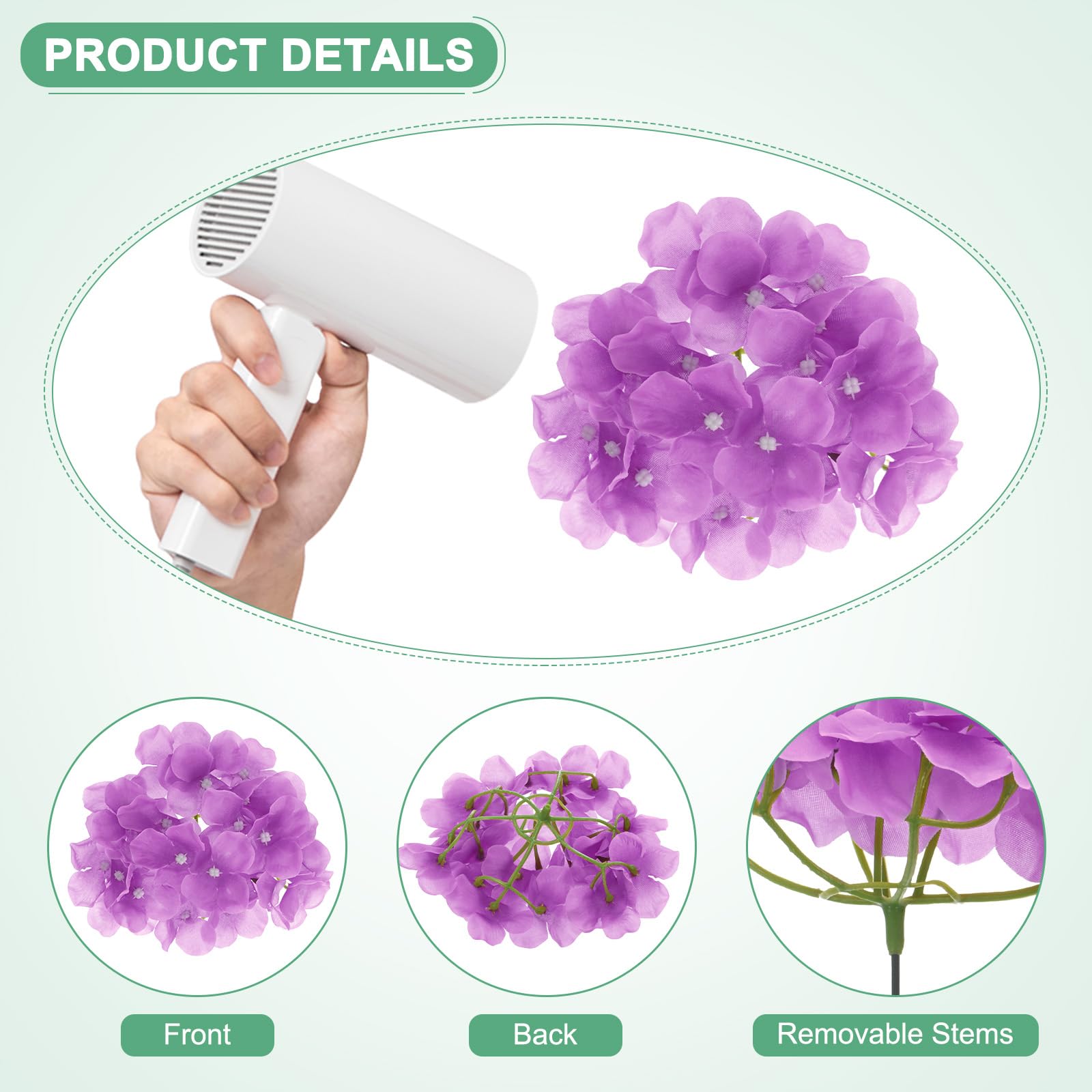 M METERXITY 66-Pack Silk Hydrangea Flowers - Image 3