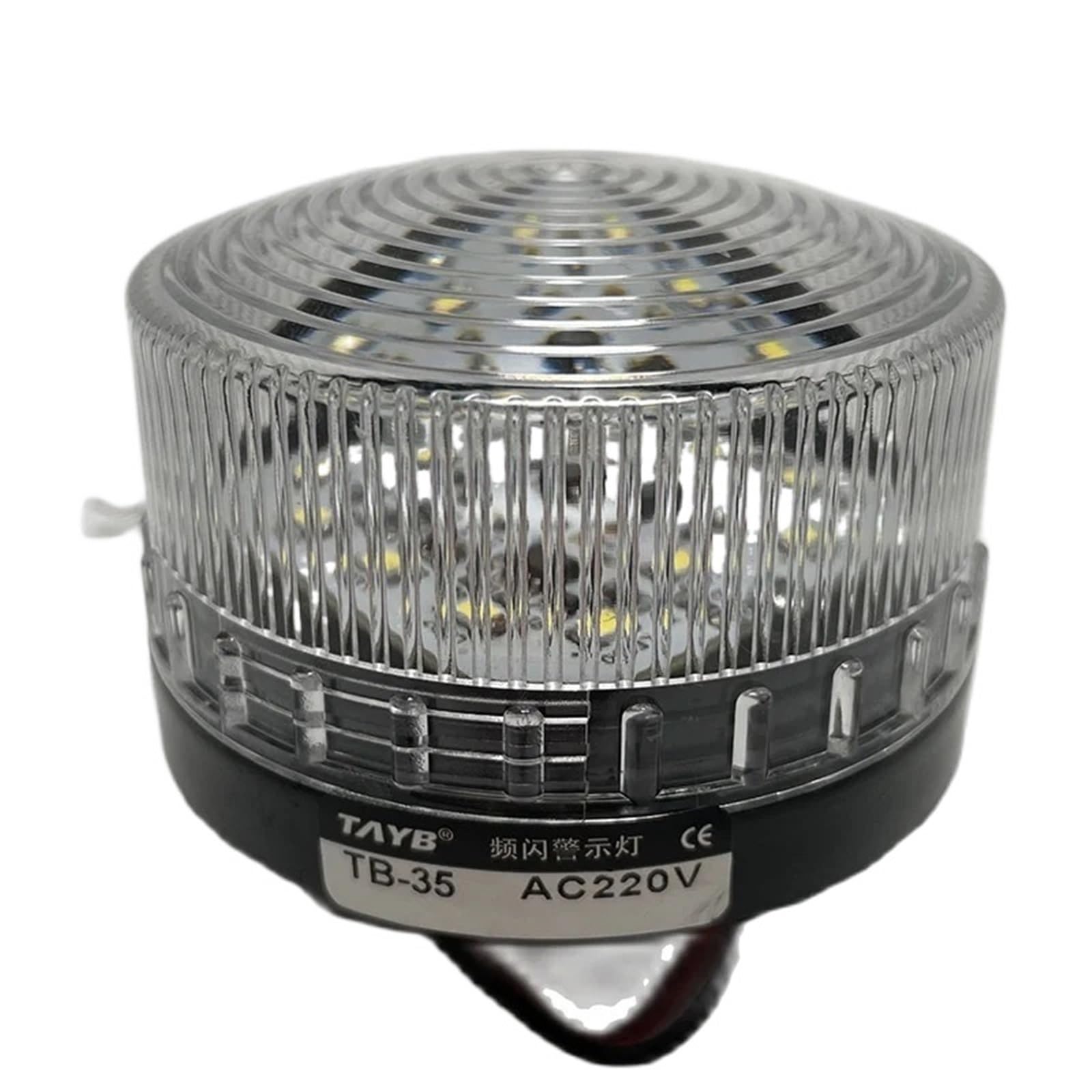 Segnale luminoso di avvertimento Spia di segnalazione stroboscopica di allarme di sicurezza a LED bianca 12V 24V 110V 220V TB35-W(110V)