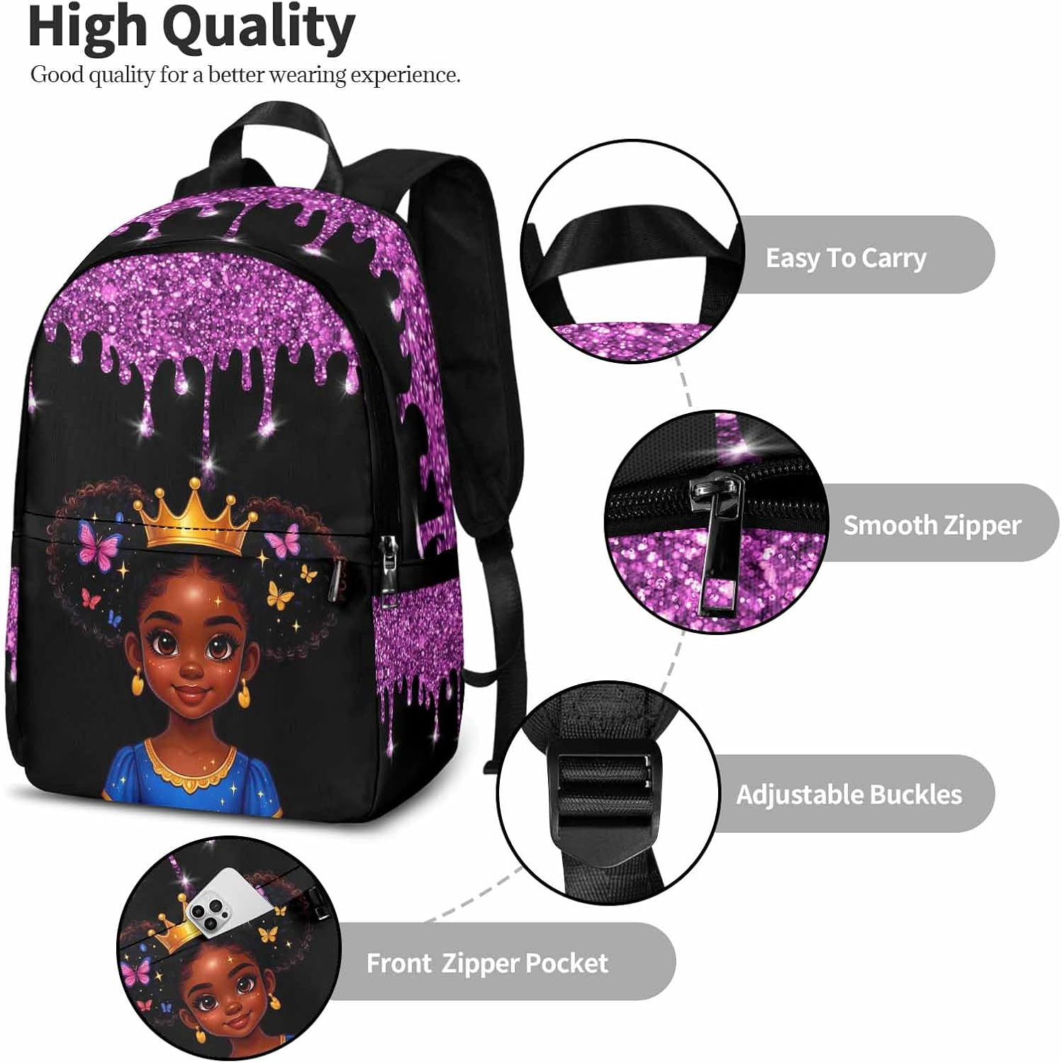 Back to School Personalized Kids Backpacks with Name, Custom Bookbag for Girls Boys and Lunch Box Set Gifts - Image 3