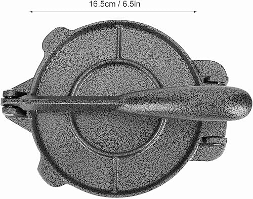 Miniatura 2 de Prensa de tortilla de hierro fundido de 6.5 pulgadas. Máquina para tortillas, prensa de tortilla de harina, prensa de rotis, prensa de masa,