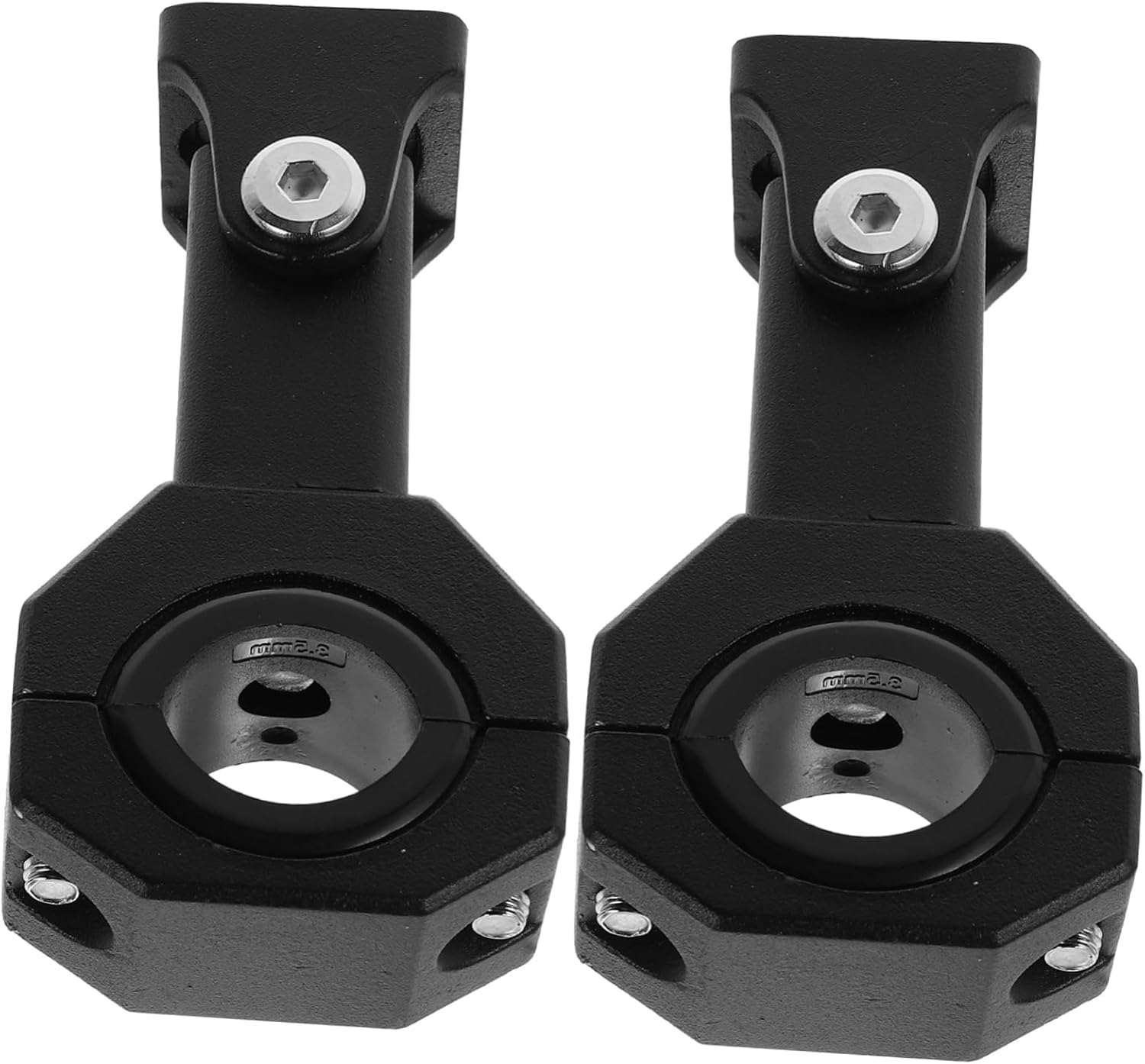 2pcs Adjustable Motorcycle Rearview Mirror Bracket Mount for Headlight and Fog Light Compatible Electric Scooters and Easy Installation Black