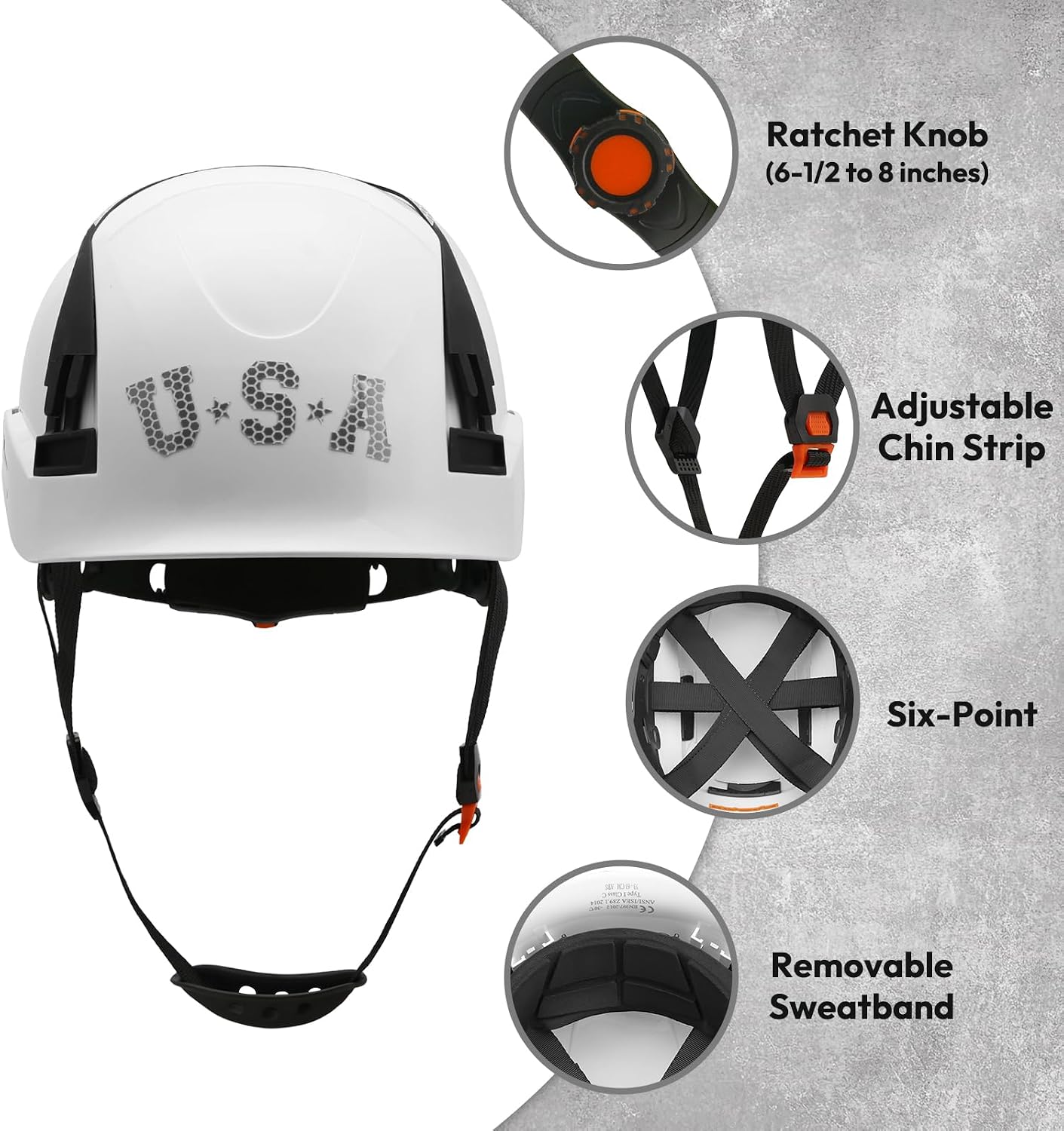 Hard Hat, Construction Safety Helmet, Hard Hat with Chin Strap, Cascos De Construccion, Hard Hats Construction OSHA Approved, Forestry Aborist Work Helmets for Men Women