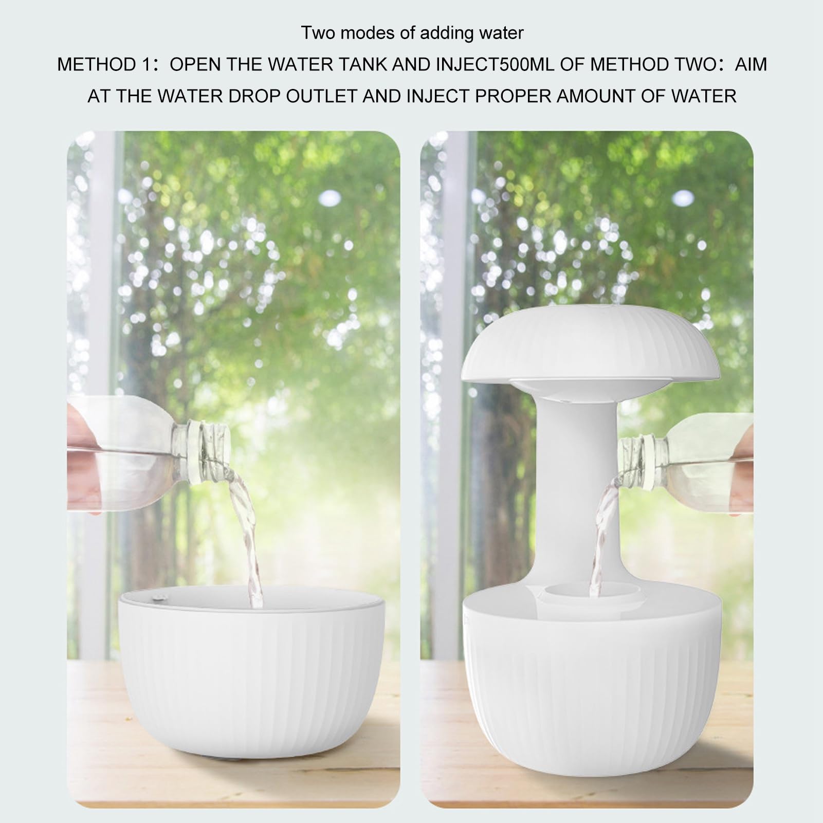 Humidificador de Niebla Fría, Humidificadores Inteligentes de 500Ml para Dormitorio con Diseño Antigravedad Apagado Automático,Humidificador Aire para Habitaciones Grandes