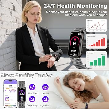 Smart Watches for Women Men Answer/Make Calls(BLE5.3), 1.47 Smartwatch with Heart Rate/Sleep Monitor, 130+ Sport Fitness Tracker with Step Counter/Calories IP68 Waterproof for Android iOS